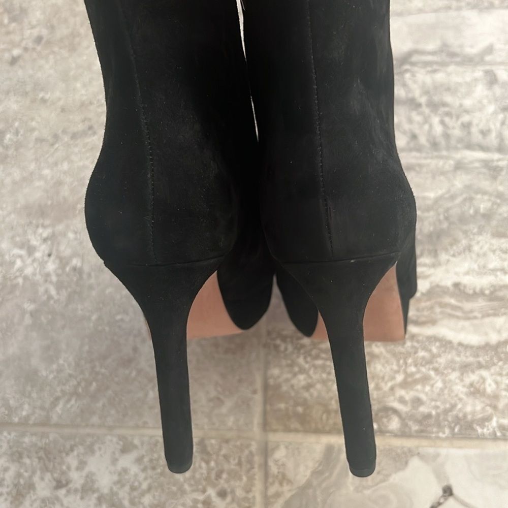 Veronica Beard Dali Suede Platform Ankle Boots, Black, New, Size 9 - Picture 12 of 16